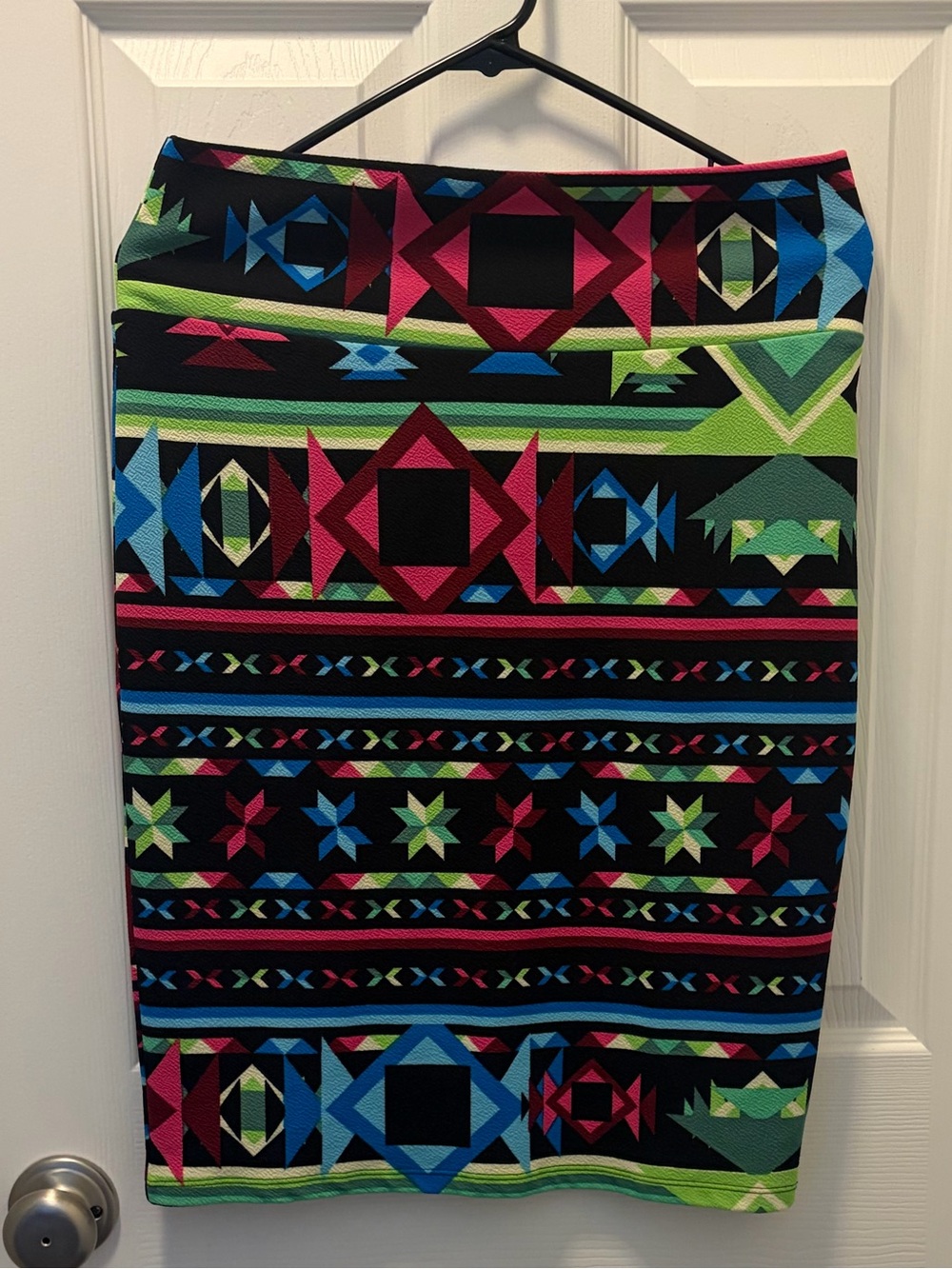 LuLaRoe Neon Aztec Print Pencil Skirt